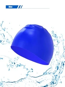 Adult Unisex Elastic Waterproof Silicone Swimming Cap With Ear Protection For Training