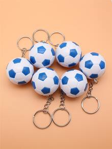 6 piezas Llaveros fútbol en forma de - Azul - Ver 2