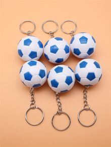 6 piezas Llaveros fútbol en forma de - Azul - Ver 3