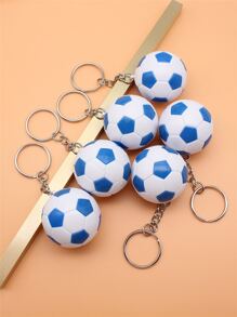 6 piezas Llaveros fútbol en forma de - Azul - Ver 1