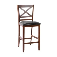 Set Of 2/4 Bar Stools 25'' Counter Height Chairs W/ PU Leather Seat - 棕色 - 查看 11