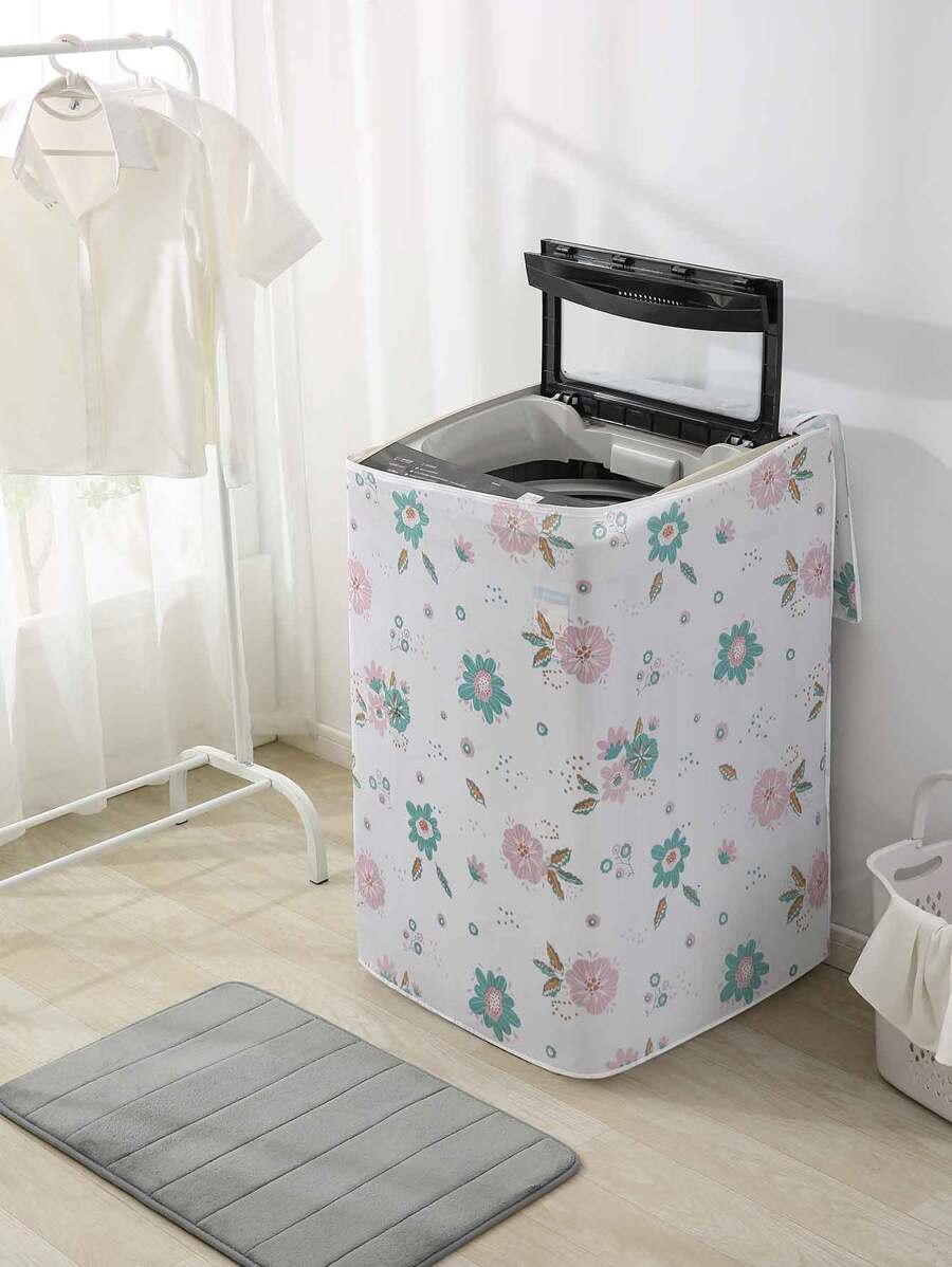 Dustproof Cover For Washing Machine - Blue and White - View 1