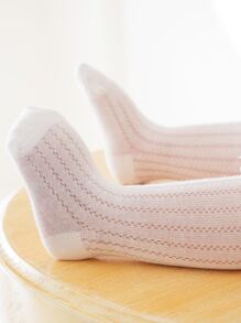 1 đôi tất viền ren viền ren trắng cho bé gái mặc váy công chúa - trắng - Xem 5