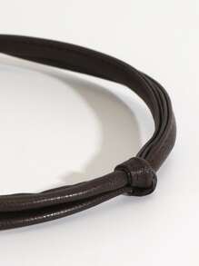 1件装真皮优雅扭结发箍，发带，发箍，头饰发饰 - 巧克力棕 - 查看 4