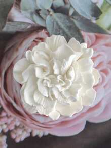 1 件玫瑰花香薰石膏硅胶模具适用于 DIY 蜡烛、香石、手工皂装饰 - 白色 - 查看 2