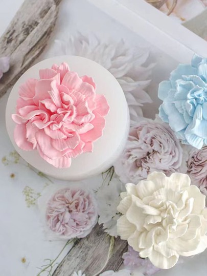 1 pieza Molde de silicona con forma de flor de clavel para velas