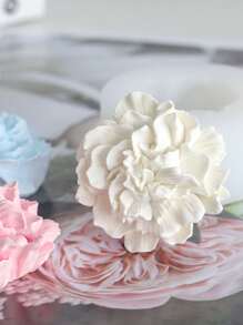 1 件玫瑰花香薰石膏硅胶模具适用于 DIY 蜡烛、香石、手工皂装饰 - 白色 - 查看 4