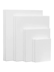 4pcs Paint Canvases For Painting, Multipack Of 4, 6 X 8, 8 X 10, 10 X 12, 12 X 16 Inches – 1 Of Each, Stretched Canvas, 8 Oz Gesso-Primed, Art Supplies For Acrylic Pouring And Oil Painting. Back To School