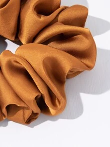 1pc Solid Color Extra Large Hair Scrunchie - Rust - View 2