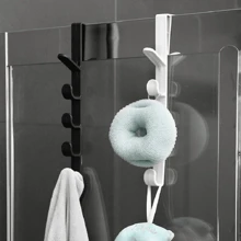 臥室門衣架門上衣架塑料家用儲物收納掛鉤錢包架包袋掛桿 - 白色 - 查看 2