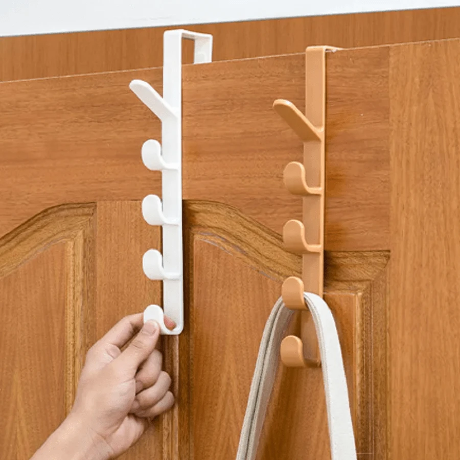 臥室門衣架門上衣架塑料家用儲物收納掛鉤錢包架包袋掛桿 - 白色 - 查看 1
