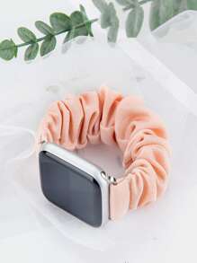 1入組中性粉色大腸髮圈彈性錶帶適用於Apple Watch帶49/45/44/42/41/40/38mm - 粉色 - 查看 2