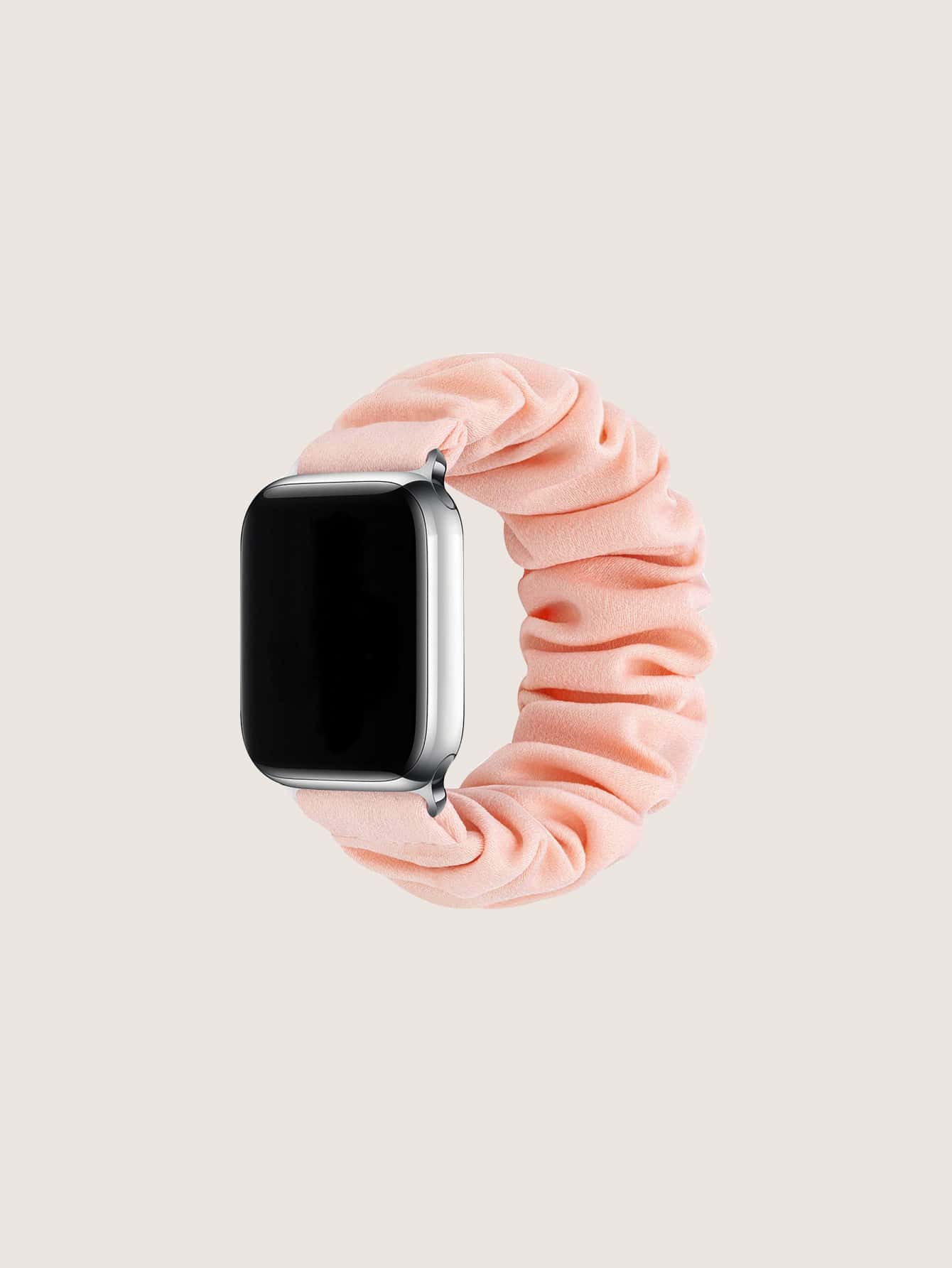 1入組中性粉色大腸髮圈彈性錶帶適用於Apple Watch帶49/45/44/42/41/40/38mm - 粉色 - 查看 1