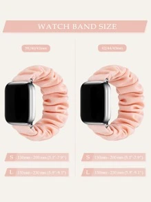 1入組中性粉色大腸髮圈彈性錶帶適用於Apple Watch帶49/45/44/42/41/40/38mm - 粉色 - 查看 3