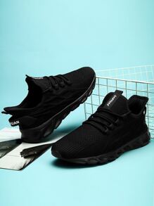 Men's Running Shoes Sport Athletic Sneakers Casual Breathable Mesh Walking Shoes Gym Tennis Slip On Comfortable Lightweight Shoes For Jogging Black - Black - View 5
