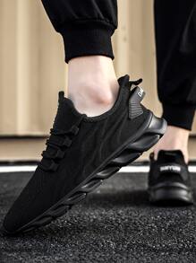 Men's Running Shoes Sport Athletic Sneakers Casual Breathable Mesh Walking Shoes Gym Tennis Slip On Comfortable Lightweight Shoes For Jogging Black - Black - View 8
