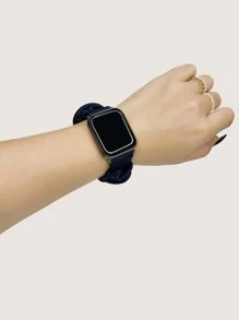 1入組男女適用深藍色頭帶錶帶，適用於Apple Watch 49/45/44/42/41/40/38mm - 藏蓝色 - 查看 5