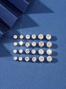 24 Peças Simples E Fashionable Zircônia Cúbica Magnético Brinco Set Como A Casal Presente