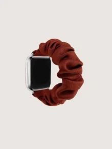 1入組中性紅色彈性髮帶錶帶適用於Apple Watch49/45/44/42/41/40/38mm - 酒紅色 - 查看 1