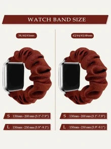 1入組中性紅色彈性髮帶錶帶適用於Apple Watch49/45/44/42/41/40/38mm - 酒紅色 - 查看 3