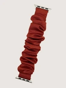 1入組中性紅色彈性髮帶錶帶適用於Apple Watch49/45/44/42/41/40/38mm - 酒紅色 - 查看 2