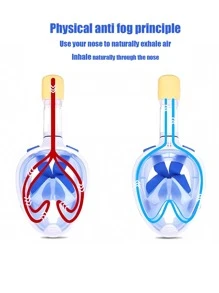 Adult Scuba Diving Face Cover Full Dry Snorkeling Silicone Glasses - Black - View 5