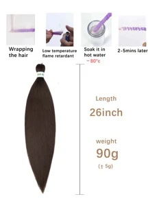 Nâu Nâu Đậm Tóc Bện Tóc Bện Dài 26 Inch 1 Gói Tóc Bện Tóc Nối Chuyên Nghiệp Bằng Sợi Tổng Hợp Móc Xoắn Tóc Bện, Kết Cấu Yaki Mềm Mại, Cài Đặt Bằng Nước Nóng - Cà phê nâu - Xem 7