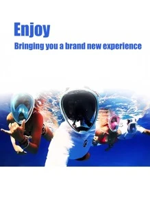 Adult Scuba Diving Face Cover Full Dry Snorkeling Silicone Glasses - Black - View 6