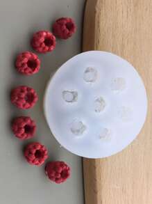 1入組 3D 矽膠藍莓和覆盆子巧克力模具，用於 DIY 蛋糕裝飾和烘焙 - 方旦糖和水果形狀糖果模具 - 家庭烘焙師的廚房小工具和配件 - 白色 - 查看 5