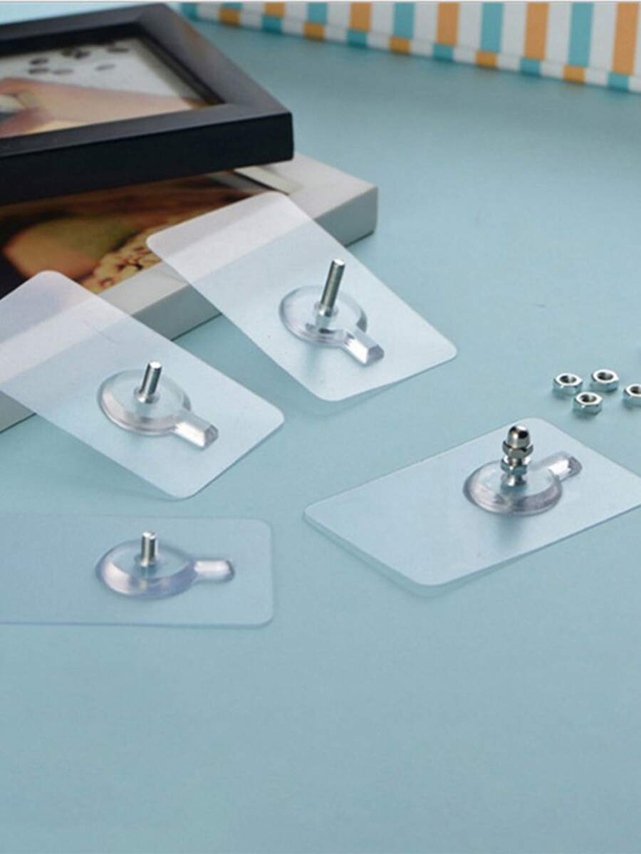 5入組強的防水膠黏劑鉤帶螺絲適用於浴室架子,痕跡指甲鉤,壁畫鉤不附帶螺絲 - 彩色 - 查看 1