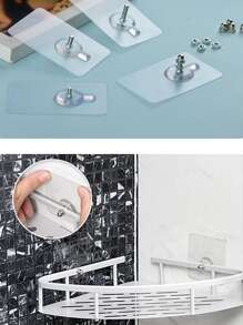 5入組強的防水膠黏劑鉤帶螺絲適用於浴室架子,痕跡指甲鉤,壁畫鉤不附帶螺絲 - 彩色 - 查看 6