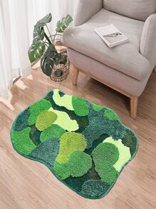 Cute Green Moss Bathroom Rug, Thick Absorbent Non-slip Bath Mat, Suitable For Bathroom Decoration, Soft Microfiber, Washable, Perfect Shower Mat Or Doormat - Green - View 1