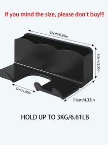 1pc Multifunction Hair Dryer Holder, Minimalist Solid Color Wall Mounted Storage Rack For Bathroom - Light Grey - View 5