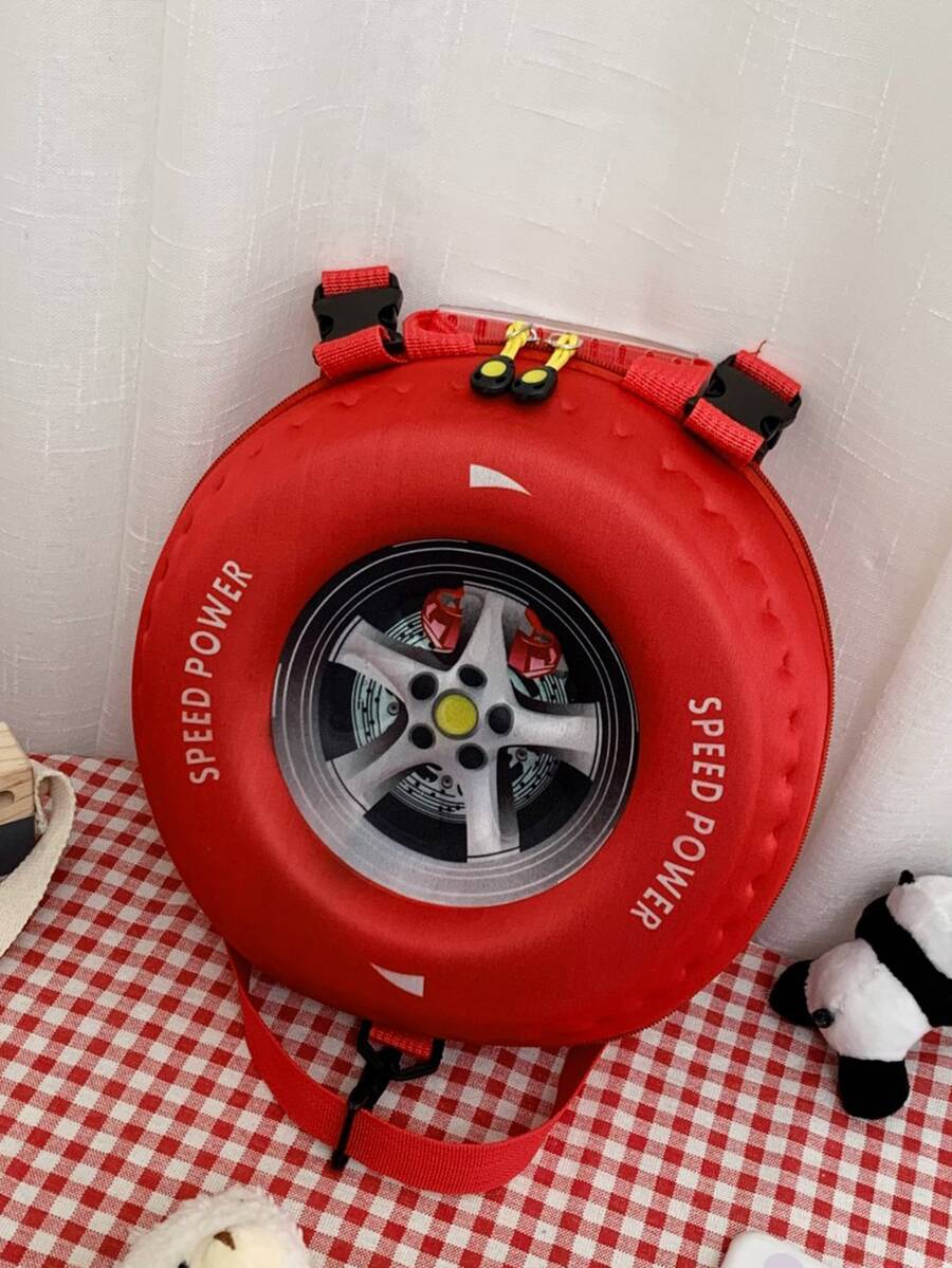 Cartoon Children Tire Shaped Multifunctional Backpack With Shoulder