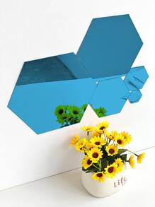 12 件蓝色六角形镜面墙贴最佳礼物 - 藍色 - 查看 7