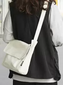 Của phụ nữ tranh sơn dầu Túi Messenger Tối giản Túi đeo vai , Giải trí Túi xách Túi xách tay Đối với Sinh viên - trắng - Xem 6