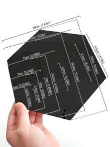 12 cái Tối giản hiện đại Phong cách Đen Lục giác Gương treo tường Hình dán - màu đen - Xem 6