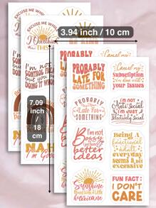 32 Pcs Boho Inspirational affirmations assorted stickers Sarcastic Quotes Positive scrapbooking Stickers Dairy Collage Album Decor Sticker - Multicolor - View 5
