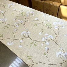 花卉圖案自黏式防水牆紙,&現代3D花牆貼適用於客廳,臥室,防油&自黏式家具貼紙適用於背景牆和家具 - 米色 - 查看 11