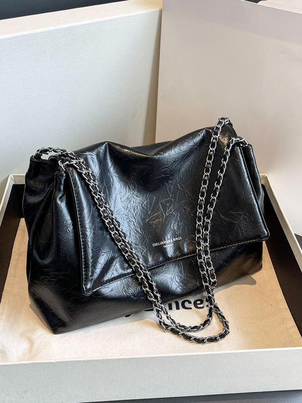 2023新款鏈條托特包女士大容量肩膀通勤郵差包