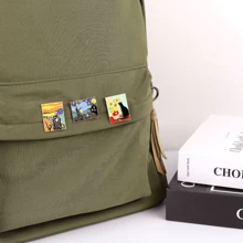 3入組女士創意油畫主題合金圍巾夾子,可愛黑色貓和星空設計適用於服裝,包,禮品包裝和裝飾 - 彩色 - 查看 10