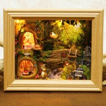 DIY Khung ảnh Nhà Nhà  Đồ trang trí Với Đồ nội thất , Thu nhỏ Ngôi nhà Mô hình Bộ dụng cụ , Bằng gỗ Thủ công 3D Câu đố Cô gái Đồ chơi Quà sinh nhật Đối với Trang trí - Nhiều màu - Xem 1