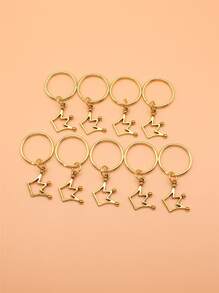 9入組皇冠鑰匙扣 - Old Gold - 查看 1