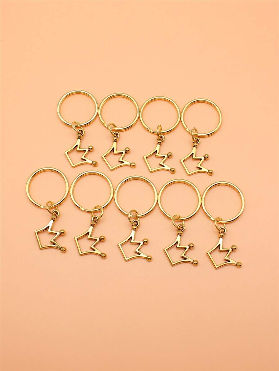 9入組皇冠鑰匙扣 - Old Gold - 查看 1