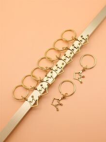 9入組皇冠鑰匙扣 - Old Gold - 查看 2