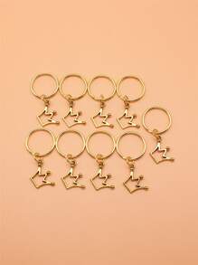 9入組皇冠鑰匙扣 - Old Gold - 查看 3