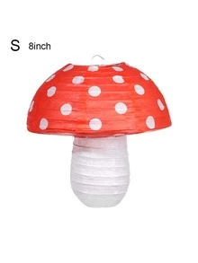 大型蘑菇形紙燈籠 8 英寸12 英寸森林叢林仙境主題生日派對裝飾懸掛 3D 蘑菇裝飾背景花園裝飾 - 紅色 - 查看 7