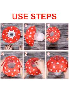 大型蘑菇形紙燈籠 8 英寸12 英寸森林叢林仙境主題生日派對裝飾懸掛 3D 蘑菇裝飾背景花園裝飾 - 紅色 - 查看 6