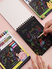 اللوحة الملونة للرسم بالخدش DIY، دفتر الخط الإبداعي، كتاب الخدش الممتع، هدية صغيرة إبداعية، إكسسوار للعطلات، لوازم حفلة عيد الميلاد، هدية عيد الميلاد، هدية صناعة فنية للزخرفة، ديكور المنزل (ألوان عشوائية)، عيد الأم، هدية الأم - متعدد الألوان - مشاهدة 6