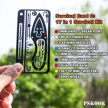 PSKOOK 4pcs Outdoor 304 Stainless Steel Fishing Tool Card Multi-Function Emergency Fishing Card Portable Fishing & Hunting Survival Tool Accessories - Black - View 4